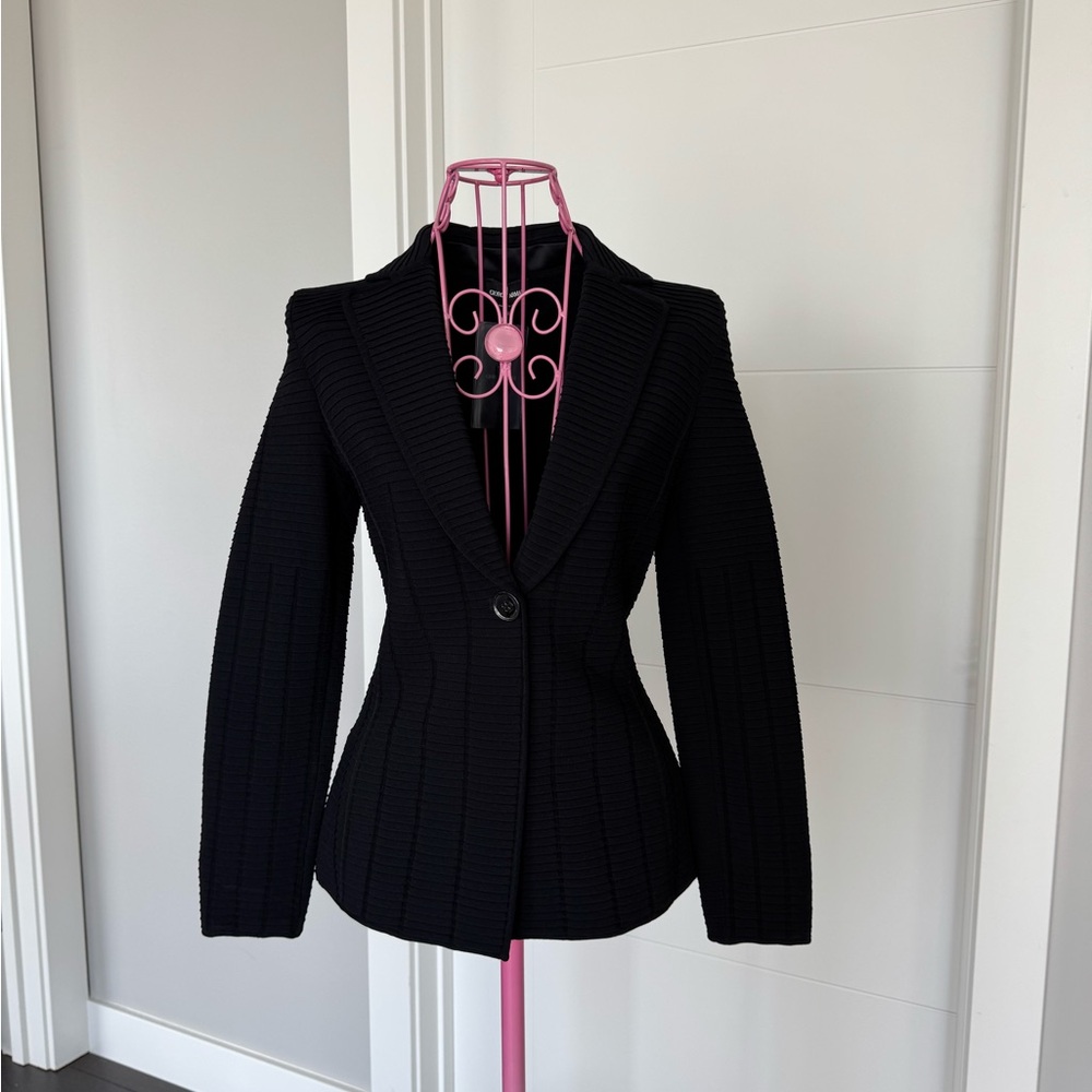 Giorgio Armani Black Textured Blazer